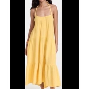 Xirena Reagan Gauzy Cotton Midi Dress In Limon Yellow Size XL